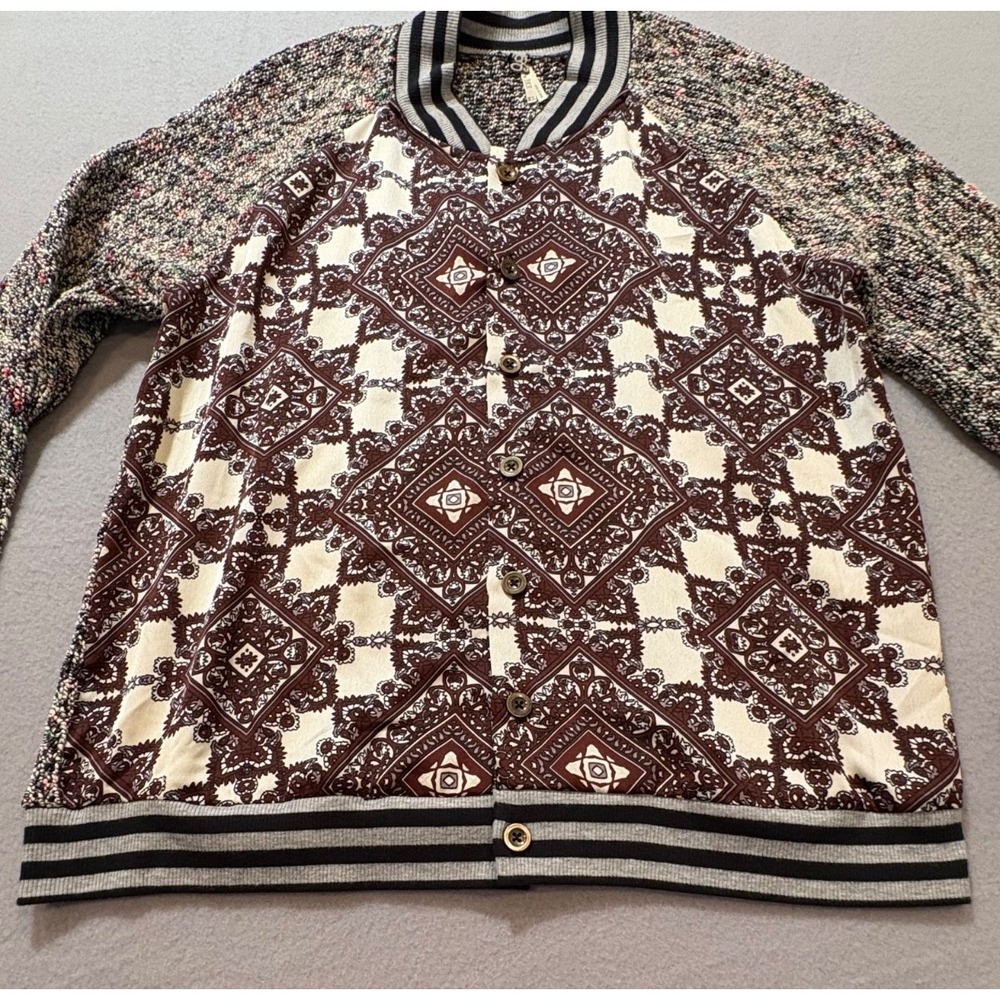 BKE by Buckle Cardigan Jacket XL Multicolor Knit Pattern Button Front Boho Retro - Picture 3 of 10